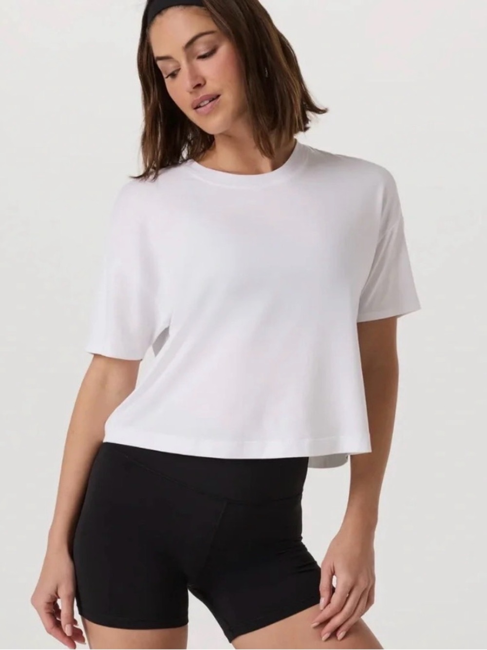 Vuori White Short Sleeve Boxy Crew Tee